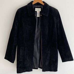 Cherokee | vintage suede 100% leather coat - black sz small